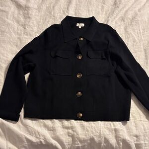 Black Button-Up Women's Jacket
